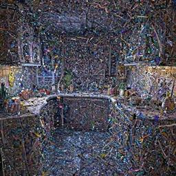 curved perspective digital art of a dark!!!!!! kitchen from Tim Burtons Nightmare Before Christmas by Petros Afshar