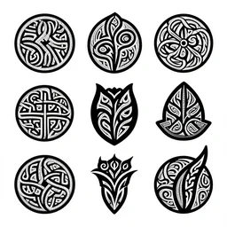 a elegant cleantribal tattoo set vector image, celtic, maori, 1 9 9 5