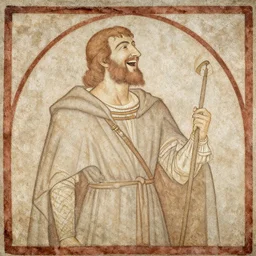 vivec laughing as he betrays nerevar, fresco