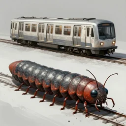 insectoid metro train as centipede, concept art by alexey andreev, 4 k resolution, trending on artstation, dark fantasy