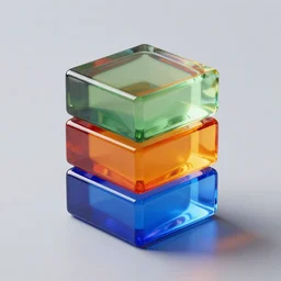3 d stacked block, color glass, trending on behance, keyshot 1 1
