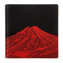 red wireframe mountain against a black starfield background, 1 9 7 0 s textbook cover