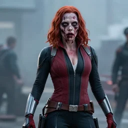 film still of zombie zombie Black Widow as a zombie in new avengers movie, 4k