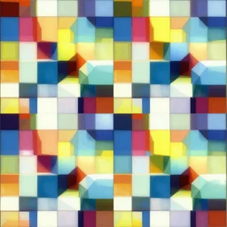 kim jung gi us style seamless pattern of large colorful cubes in escher style, very detailed, super realistic