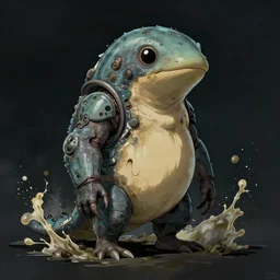 human - platypus chimera, sci - fi, gritty distopian, studio ghibli splash art, wlop, highly detailed, trending on artstation, 4 k, wallpaper - 1 0 2 4