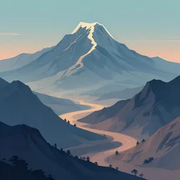 a landscape with mountains, epic retrowave art, trending on art station