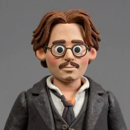 claymation portrait of johnny depp