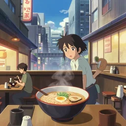 an anime movie background matte painting of a ramen restaurant in a modern city | | by makoto shinkai, trending on artstation, highly detailed