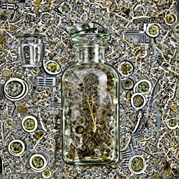 symmetric horizontal bottle with weed inside