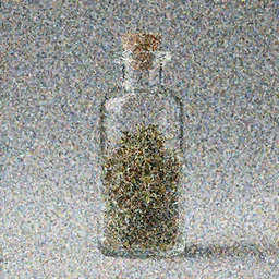 symmetric horizontal bottle with weed inside