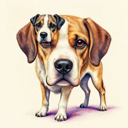 “painted dog, dotart, album art in the style of James Jean”