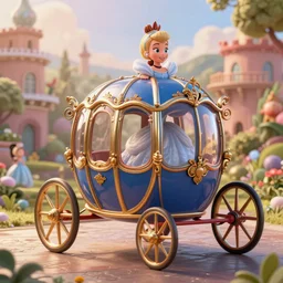 cinderalla carriage, disney, 3 d, octane render, 8 k, unreal engine, artstation, cinematic background, figurine