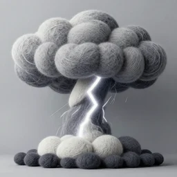 a large, complex needle felting of on oncoming thunderstorm