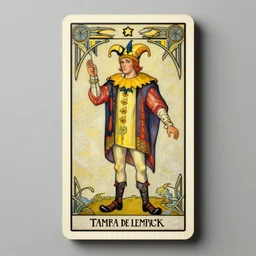 an art deco painting of the fool tarot card with a minimalist art nouveau border illustrated by tamara de lempick | studio lighting | digital painting, stunning lighting, trending on artstation