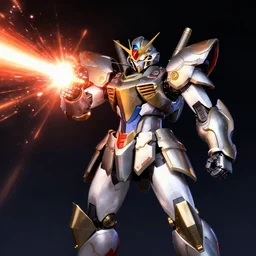 armored knight mech beaming laser by issei hyouju