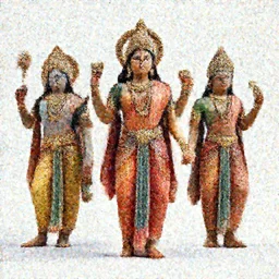 3d render, Idols of Indian Gods, Unreal engine, white background, 8k