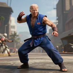 joe biden in tekken 7 ( 2 0 1 5 ), dynamic pose, official media, ps 4 in - game cinematic, 5 k