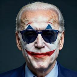portrait of joe biden with sunglasses as the joker, joker biden, stars stripes doom eternal with detailed faces enchanted psychedelic wide angle shot white background vector art illustration gears of war illustration gta 5 artwork of joe biden, in the style of gta 5 loading screen, by stephen bliss by hieronymus bosch and frank frazetta