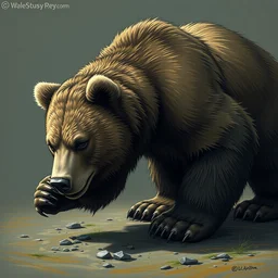 bear doing push - ups, realistic, detailed,
