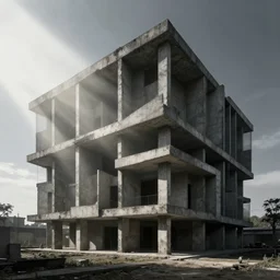 brutalist superstructure by tadao ando artstation dramatic light god rays