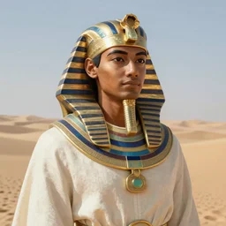 Portrait of Haku from Spirited away as a handsome egyptian prince in the desert, highly detailed, smooth, sharp focus, artstation, illustration, digital art by WLOP