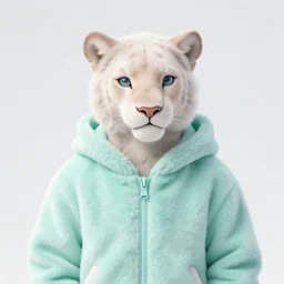aesthetic portrait commission of a albino male furry anthro Liger wearing a cute mint colored cozy soft pastel winter outfit, winter Atmosphere. Character design by charlie bowater, ross tran, artgerm, and makoto shinkai, detailed, inked, western comic book art, 2021 award winning painting