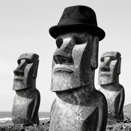 easter island moai as the main character in a black and white noir film wearing a fedora, intricate, 1 9 4 0 s film noir, sharp focus, sharp shadows, robert siodmak, fritz lang, otto preminger, orson welles, billy wilder