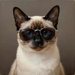 siamese cat wearing sunglasses, by hieronymus bosch, canvas