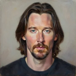perfect keanu reeves portrait. palette knife oil painting on canvas by leonid afremov.