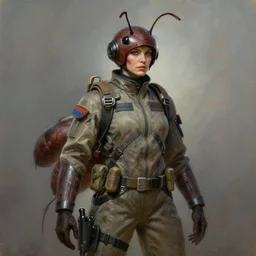 epic professional digital art of female anthropomorphic ant wearing air force jumpsuit, painting, by leesha hannigan, iris van herpen, artstation, cgsociety, wlop, epic, much wow, much detail, gorgeous, detailed, cinematic, masterpiece