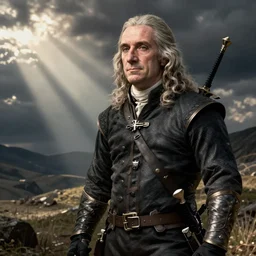benjamin franklin as geralt from the witcher.