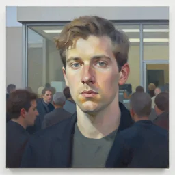crowd of people covered in impasto paint exterior office, portrait face, caustics, light rays, in the style of matt murphy, enes dirig, jeremy enecio, intricate, miles johnston, monet, cynical realism, john william godward, painterly, yoshitaka amano, miles johnston, louise zhang, matt murphy, enes dirig, pekka halonen, finnish naturalism, realism