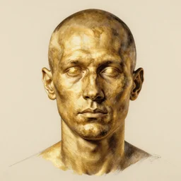 realistic portrait of man with no eyes, golden, 1450, ink, ultra realistic, 8k