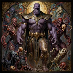 the platonic ideal of hades of cletus kasady ultimate carnage thanos dementor doctor manhattan chtulu nazgul, detailed, intricate, hyperrealism, intense, scary, decay, dmt, art by brock hofer and artgerm and greg rutkowski and alphonse mucha