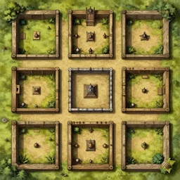 dungeon map by dysonlogos, dungeon map by gary gygax, nine rooms, map of osr dungeon,