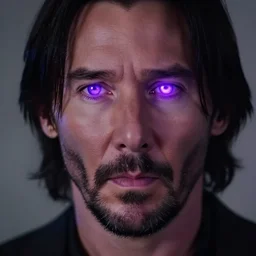 Glowing purple eyes, Keanu Reeves