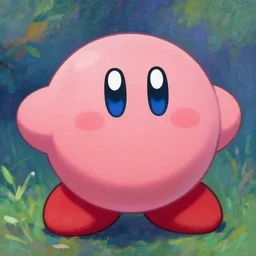 portrait of kirby, by claude monet, cute