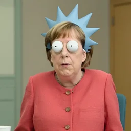 a movie still from angela merkel in rick and morty