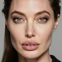 photo, warrior beauty who have the nose of Angelina Jolie,  lips of Megan Fox and big symmetrical eyes of Bjork, award winning photography by Leonardo Espina