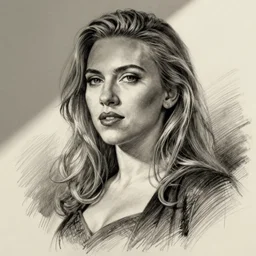 ultradetailed sketch of scarlett johansson, loish, @ loisvb