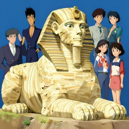 maximalist mummified sphinx, trending on pixiv fanbox, painted by makoto shinkai takashi takeuchi studio ghibli, akihiko yoshida, yoshitaka amano, wangechi mutu, clean cel shaded vector art. shutterstock. behance hd by lois van baarle, artgerm, helen huang, rossdraws, illustration
