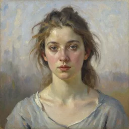 Female portrait in morning sun, Danile Gerhartz, oil painting