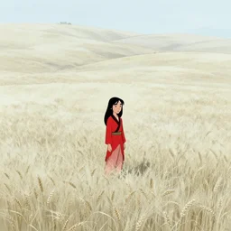 endless bland pale bleached sloping wheat farmland by bill watterson from mulan ( 1 9 9 7 )