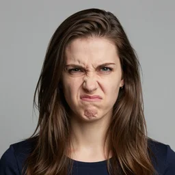 stupid looking woman with stupid expression