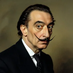 portrait of Salvador Dali in the style of Joseph Wright of Derby