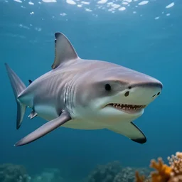 a handsome shark looking incredibly coy