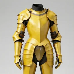 female adventurer in tight full - body canary yellow gambeson leather armor of italian design with diamond pattern and black accents and a white porcelain crow mask, trending in artstation, establishing shot