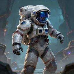 technomancer astronaut in the style of riot games
