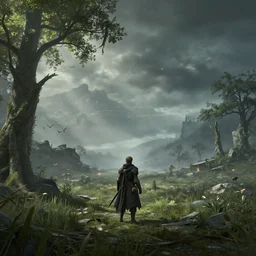 scenery of elden ring in the style of the game gris