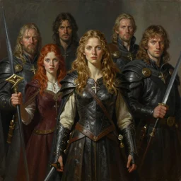 cinematic portrait of dungeons and dragons-style HEROES. Matte painting by Tim Hildebrandt, Wayne Barlowe, Bruce Pennington, donato giancola, larry elmore, oil on canvas, masterpiece, trending on artstation, featured on pixiv, cinematic composition, dramatic pose, beautiful lighting, sharp, details, hyper-detailed